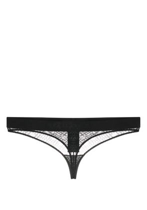 Palm Angels logo-waistband lace thong - Black