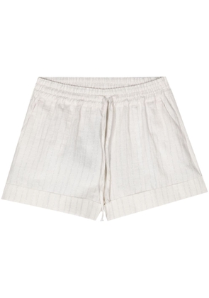 TWINSET striped drawstring shorts - White