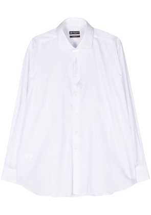Corneliani semi-sheer cotton shirt - White