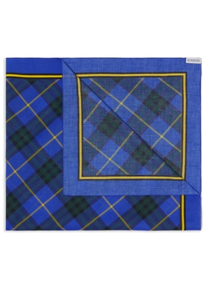 Burberry checked cotton scarf - Blue