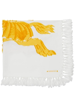 Burberry EKD-motif fringed scarf - White