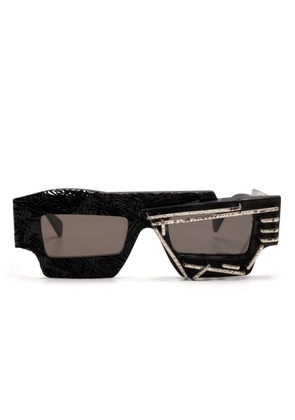 Kuboraum sculpted rectangle-frame sunglasses - Black
