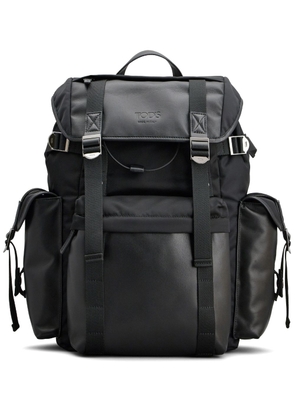 Tod's debossed-logo leather backpack - Black