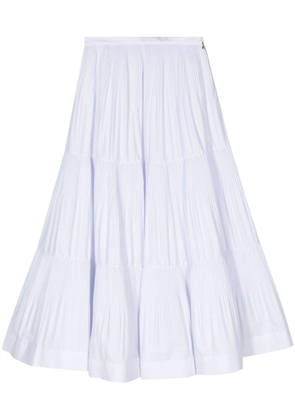 Patrizia Pepe pleated tiered midi skirt - White
