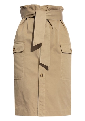Saint Laurent belted high-waisted skirt - Neutrals