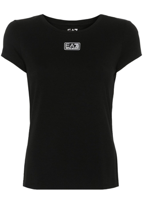 Ea7 Emporio Armani logo-trim jersey T-shirt - Black