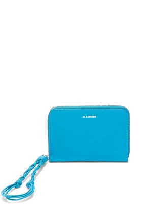 Jil Sander leather logo-print purse - Blue