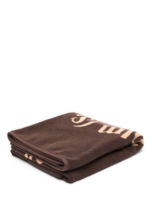 Stockholm Surfboard Club jacquard-logo beach towel - Brown