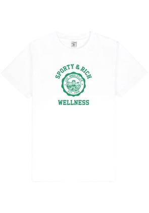 Sporty & Rich Emblem-print cotton T-shirt - White