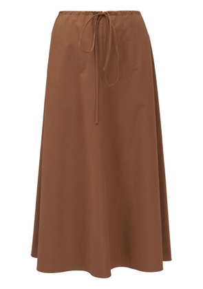 Peter Cohen tied-waist cotton midi skirt - Brown