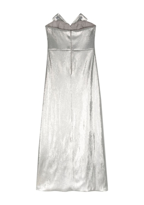 Genny sequined strapless gown - Silver