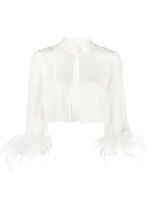 Rixo Addison feather-trim blouse - White