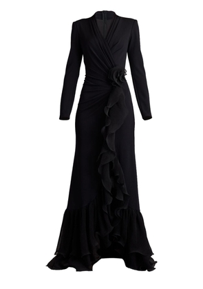 Tadashi Shoji long sleeve wrap dress - Black
