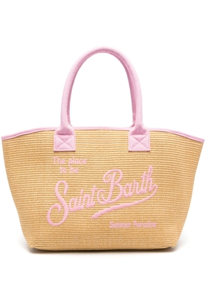 MC2 Saint Barth logo-embroidered beach bag - Neutrals