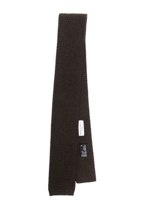 Boglioli square-tip knitted tie - Brown