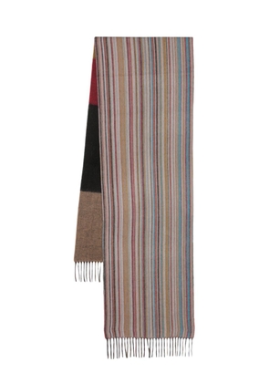 Paul Smith Signature Stripe fringed scarf - Blue