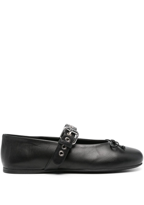 Miu Miu leather ballerina shoes - Black