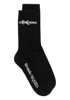 Alexander McQueen logo knitted socks - Black
