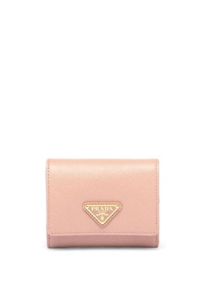Prada triangle-logo Saffiano leather wallet - Pink