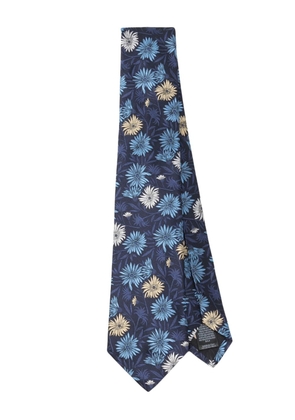 Paul Smith floral-jacquard silk tie - Blue
