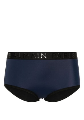 Balmain logo-waist bikini bottoms - Blue
