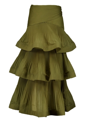 ZIMMERMANN ruffle-detailing cotton skirt - Green