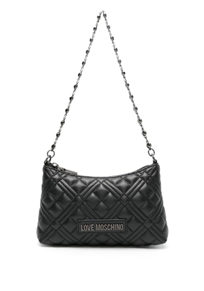 Love Moschino logo-plaque quilted shoulder bag - Black