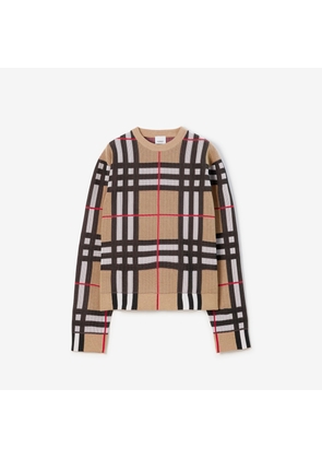 Burberry Check Cotton Blend Sweater