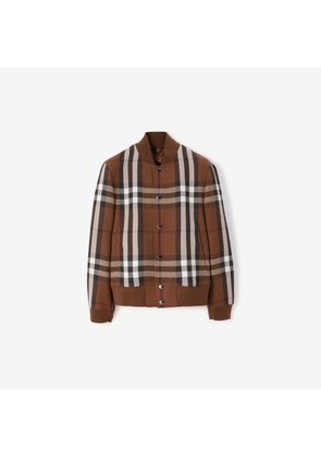 Burberry Check Wool Cotton Bomber Jacket