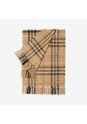 Burberry Check Cashmere Silk Blend Tweed Scarf