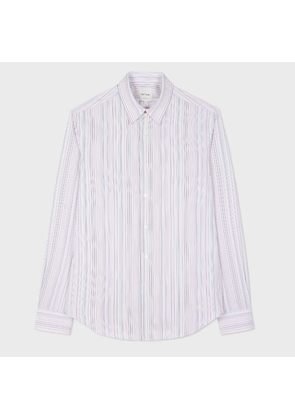Paul Smith Slim-Fit White 'Signature Stripe' Cotton Shirt
