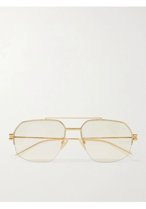 Bottega Veneta - Aviator-Style Gold-Tone Sunglasses - Men - Gold