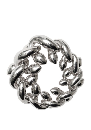 Burberry Sterling Silver Spear Chain Ring