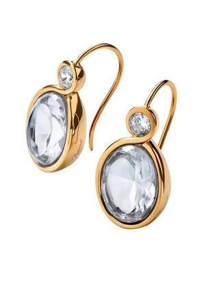 Baccarat Gold Vermeil And Crystal Croisé Earrings