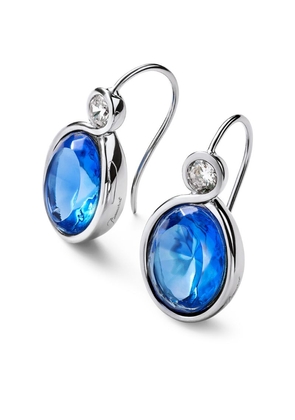 Baccarat Sterling Silver And Crystal Croisé Wire Earrings
