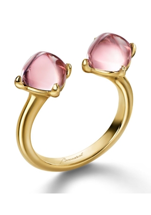 Baccarat Médicis Toi & Moi Pink Crystal Mirror Ring (Size 49)