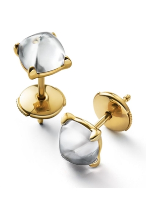 Baccarat Gold Vermeil And Crystal Médicis Mirror Stud Earrings