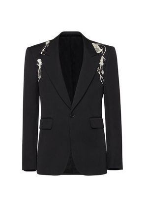 Alexander Mcqueen Wool Embroidered Harness Tailored Jacket