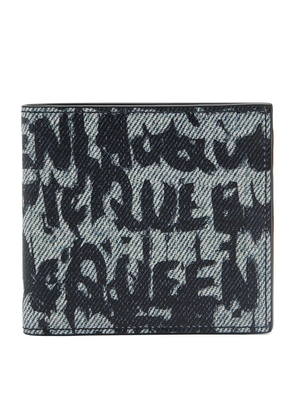 Alexander Mcqueen Leather Graffiti Logo Bifold Wallet