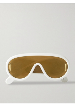 LOEWE - Paula's Ibiza Wave Mask Oversized D-Frame Embellished Acetate Sunglasses - Men - Neutrals