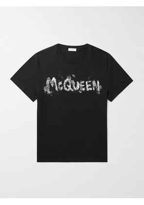 Alexander McQueen - Logo-Print Cotton-Jersey T-Shirt - Men - Black - S
