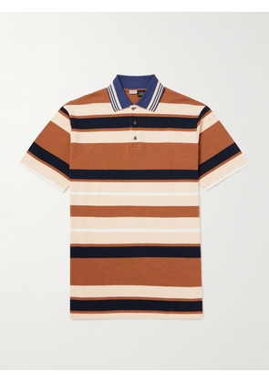 LOEWE - Paula's Ibiza Striped Cotton and Linen-Blend Piqué Polo Shirt - Men - Brown - XS