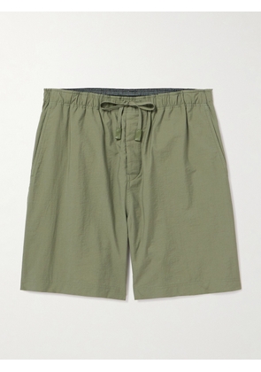 LOEWE - Paula's Ibiza Wide-Leg Cotton-Blend Poplin Shorts - Men - Green - XS