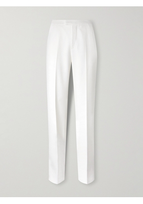 Alexander McQueen - Straight-Leg Wool-Twill Suit Trousers - Men - White - IT 48