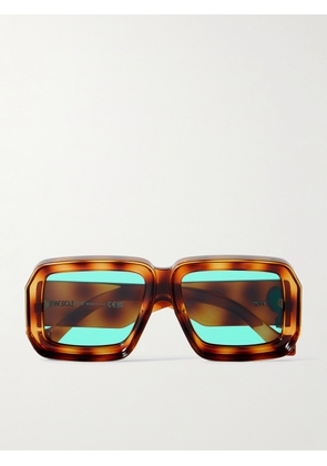 LOEWE - Paula's Ibiza Dive Oversized Square-Frame Tortoiseshell Acetate Sunglasses - Men - Brown