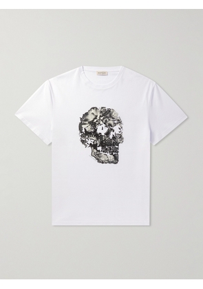Alexander McQueen - Printed Cotton-Jersey T-Shirt - Men - White - S