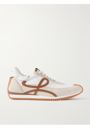 LOEWE - Paula's Ibiza Flow Runner Leather-Trimmed Suede and Shell Sneakers - Men - Neutrals - EU 40