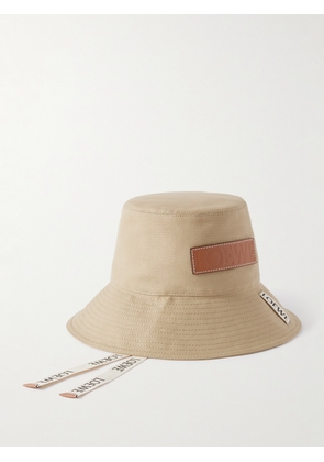 LOEWE - Paula’s Ibiza Logo-Appliquèd Cotton-Canvas Bucket Hat - Men - Brown - 57
