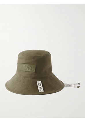 LOEWE - Paula’s Ibiza Logo-Appliquéd Canvas Bucket Hat - Men - Green - 57