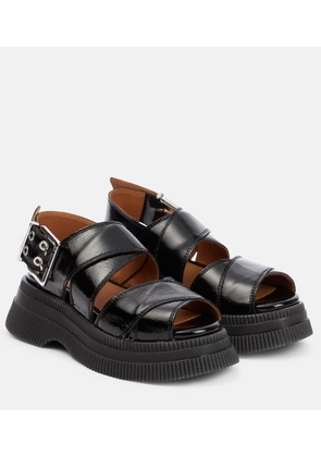 Ganni Patent leather platform sandals